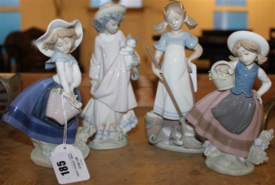 Four Lladro figures, Pretty Pickings, Sweet Scent, My New Pet & Playful Kittens